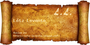 Létz Levente névjegykártya