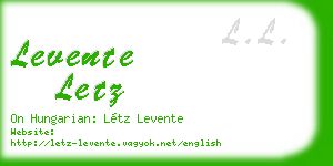 levente letz business card